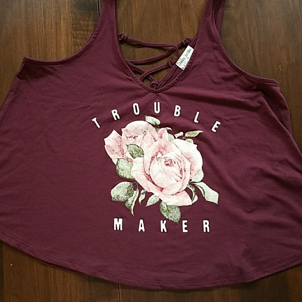 Love Tribe flowy cropped swing top